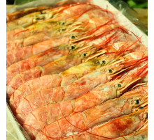 Креветки королевские лангустины с головой, размер L1, 10-20шт/кг (2кг упаковка). Цена за 1кг