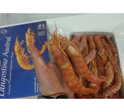 Креветки королевские лангустины с головой, размер L1, 10-20шт/кг (2кг упаковка). Цена за 1кг
