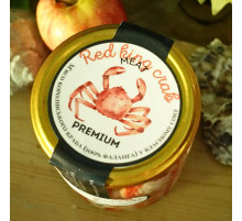 Мясо краба натуральное, Норвегия, стекло банка 520 грамм