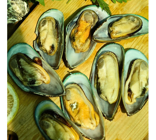Новозеландські зелені мідії в половинці черепашки, 1кг/уп