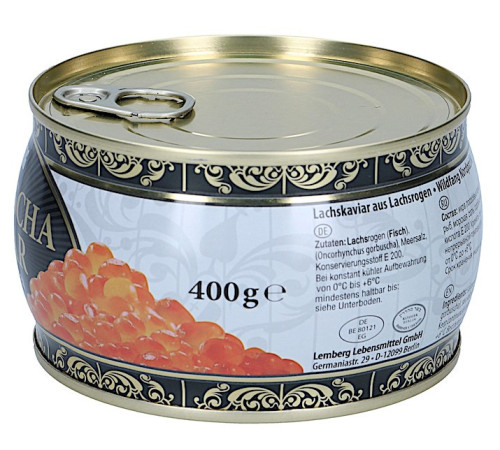 Икра красная лососевая горбуши Лемберг ж/б, 400 грамм