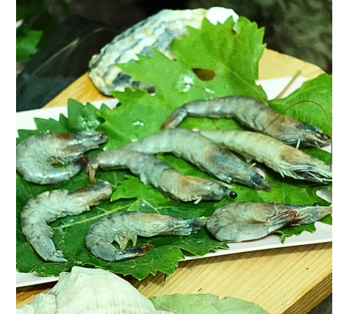 Креветка Ваннамей 70/80, сырая, с головой