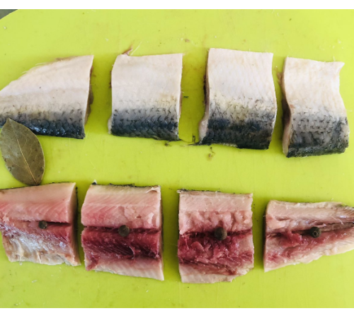 Дунайка, филе на шкуре по вилковски (резаное), 250 грамм